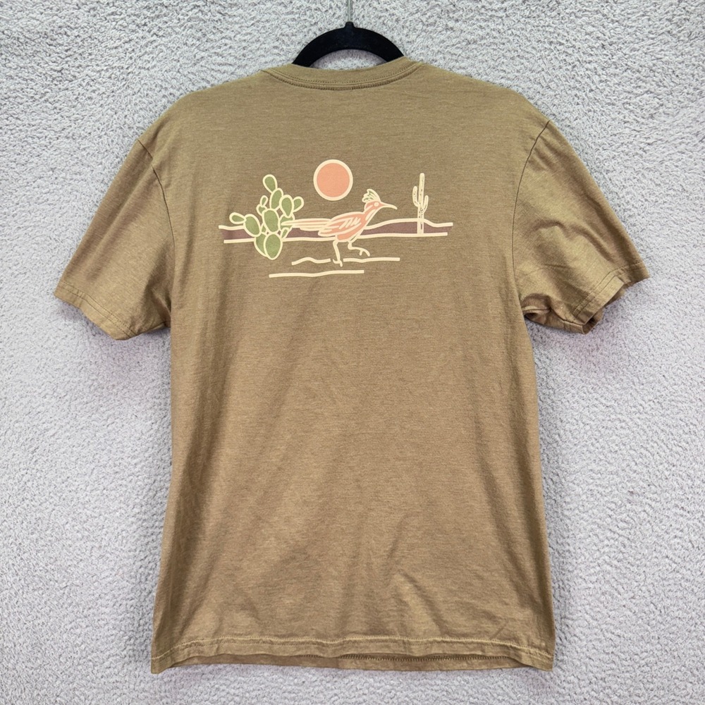 Poncho Outdoors Tshirt Mens M Brown Austin Texas Roadrunner Graphic Tee Outoor